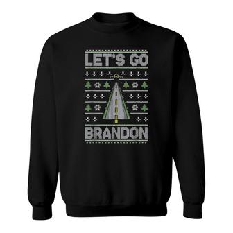 Let’S Go Brandon Air Plane US Force Army Ugly Xmas Sweat Sweatshirt | Mazezy