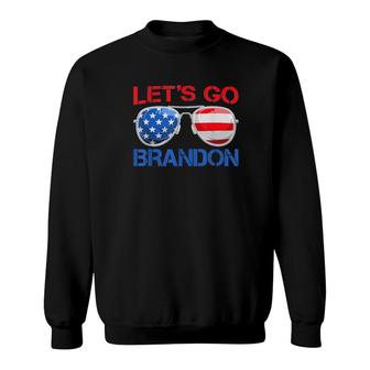 Let’S Go Brandon Chant American Flag Sunglasses Tee Sweatshirt | Mazezy