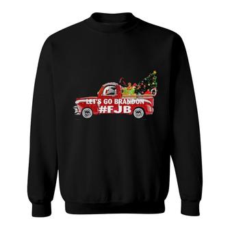 Let’S Go Brandon Fjb Red Truck Christmas Trees Sweatshirt | Mazezy AU