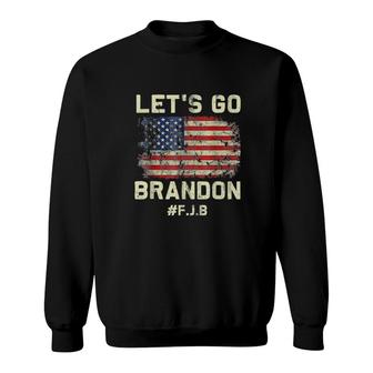 Lets Go Brandon Lets Go Brandon Vintage Us Flag Sweatshirt | Mazezy