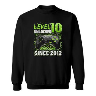 Level 10 Unlocked Awesome 2012 Video Game Birthday Sweatshirt - Seseable