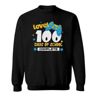 Level 100 Days Of School Complete Gamer Video Games Sweatshirt | Mazezy DE
