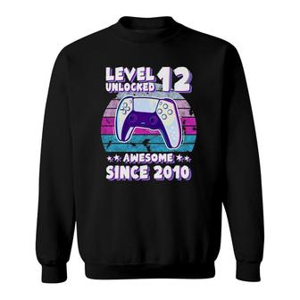 Level 12 Unlocked Bday Gamer Boy Girl 12 Years Old Birthday Sweatshirt | Mazezy