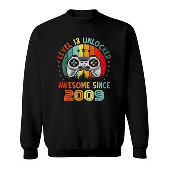 Level 13 Unlocked Video Game Awesome 2009 13Th Birthday Boy Sweatshirt | Mazezy