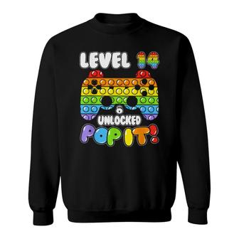 Level 14 Unlock Boy Girl Pop It 14 Years Old Birthday Gamer Sweatshirt | Mazezy