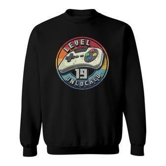Level 19 Unlocked Video Game 19Th Birthday Gamer Boys Sweatshirt | Mazezy