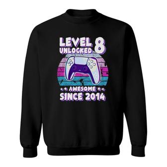 Level 8 Unlocked Bday Gamer Boy Girl 8 Years Old Birthday Sweatshirt | Mazezy