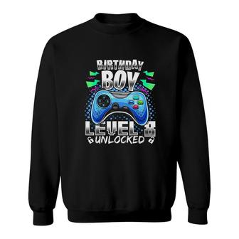 Level 8 Unlocked Video Game 8th Birthday Gamer Gift Boys Electronic Sweatshirt - Seseable