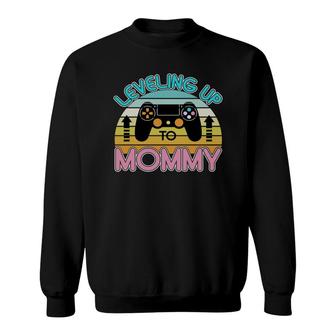 Leveling Up Mommy Gamer Pregnancy Announcement Baby Sweatshirt - Thegiftio UK