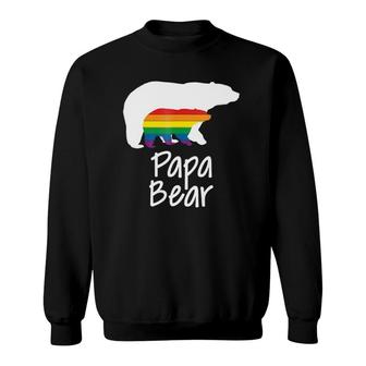 Lgbt Dad Papa Bear Mothers Gay Lesbian Pride Rainbow Sweatshirt | Mazezy AU