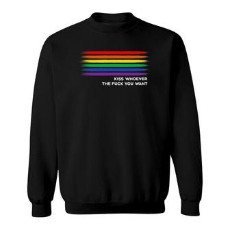 Lgbt Pridekiss Whoever The F Ck You Want Lgbt Gifts Sweatshirt | Mazezy