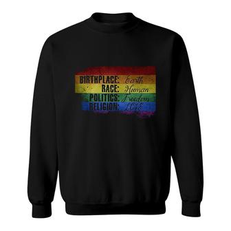 Lgbt Rainbow Flag Promoting Pride Equality And Love Sweatshirt - Thegiftio UK