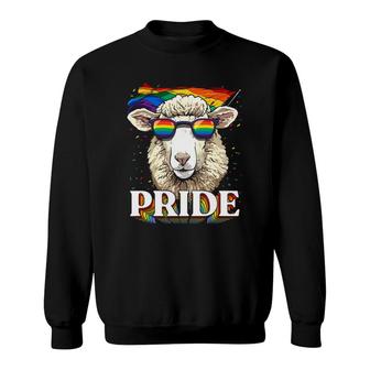 Lgbt Sheep Gay Pride Lgbtq Rainbow Flag Sunglasses Sweatshirt