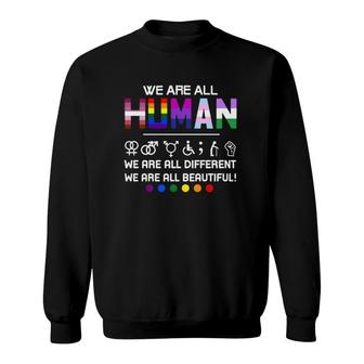 Lgbt We Are All Human Sweatshirt | Mazezy AU