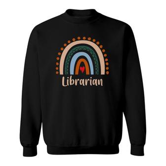 Librarian Boho Rainbow Back To School Appreciation Sweatshirt | Mazezy