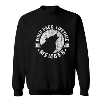 Lifetime Wolf Pack Member Distressed Howling Sweatshirt | Mazezy
