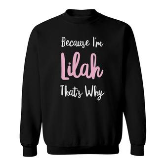Lilah Name Personalized Custom Women Girl Pink Kids Girly Sweatshirt - Thegiftio UK