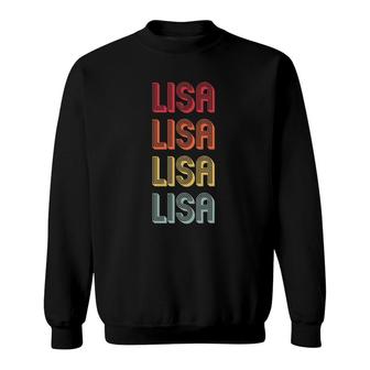 Lisa Gift Name Personalized Retro Vintage 80S 90S Birthday Sweatshirt | Mazezy
