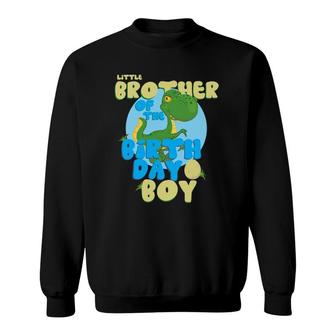 Little Brother Of Birthday Boy Dinosaurus Matching Family Sweatshirt | Mazezy