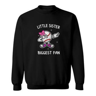 Little Sister Biggest Fan Baseball Baby Sister Sweatshirt - Thegiftio UK