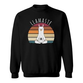 Llamaste Yoga Vintage Lama Yoga Pose Meditation Sweatshirt | Mazezy