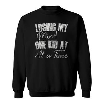 Losing My Mind One Kid At A Time Funny Mother's Day Zip Sweatshirt | Mazezy UK