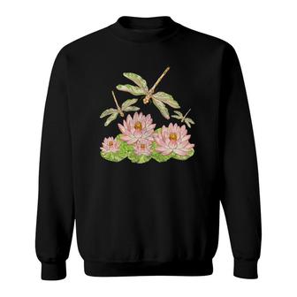 Lotus Dragonfly Yoga Lovers Gift Sweatshirt | Mazezy