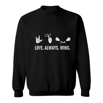 Love Always Wins Asl Deaf Awareness Sign Language Sweatshirt - Thegiftio UK