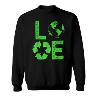 Love Earth Day 90S Planet Vintage Recycling Kids Or Teacher Sweatshirt - Seseable