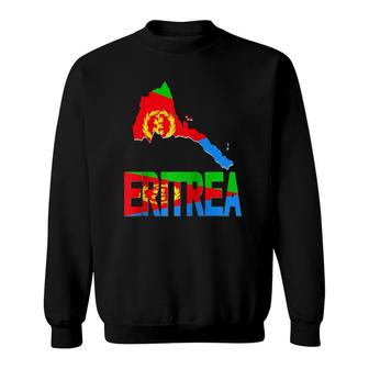 Love Eritrea With Eritrean Flag In Eritrea Map Eritrea Pride Raglan Baseball Tee Sweatshirt | Mazezy