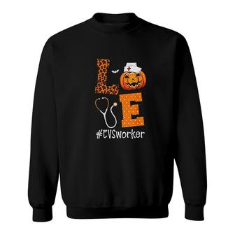Love Evs Worker Leopard And Pumpkin Sweatshirt | Mazezy