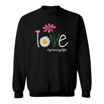 Love Granny Life Daisy Flower Bird Mother's Day Sweatshirt | Mazezy