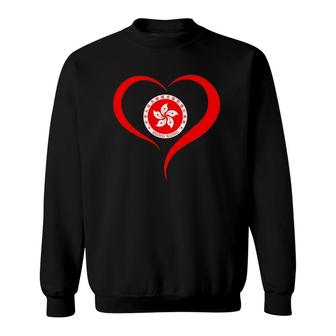 Love Heart With Hong Kong Emblem Design Sweatshirt | Mazezy