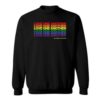 Love One Another Rainbow Solid Sweatshirt | Mazezy