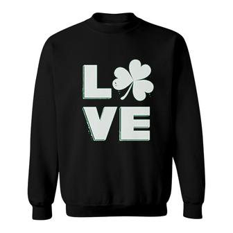Love Shamrock St Patricks Day Sweatshirt | Mazezy