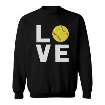 Love Softball Gift For Softball Fans Sweatshirt | Mazezy