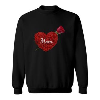 Love You Mom With Heart And Rose Mother's Day Sweatshirt | Mazezy