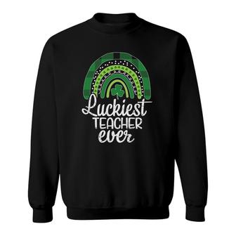 Luckiest Teacher Ever St Patricks Day Tee For School Teacher Sweatshirt | Mazezy