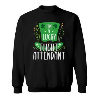Lucky Flight Attendant St Patrick's Day Flight Attendants Sweatshirt | Mazezy
