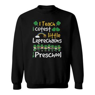 Lucky Leprechauns St Patricks Day Preschool Teacher Sweatshirt | Mazezy