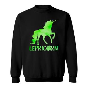 Lucky Lepricorn Unicorn St Patricks Day Sweatshirt | Mazezy