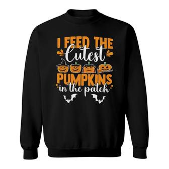 Lunch Lady I Feed The Cutest Pumpkins In The Patch Halloween Sweatshirt | Mazezy