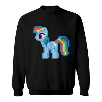 Lustiges Einhorn Motiv Witziges Pixel Design Damen Sweatshirt | Mazezy