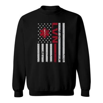 Lvn Licensed Vocational Nurse Usa Flag Sweatshirt | Mazezy