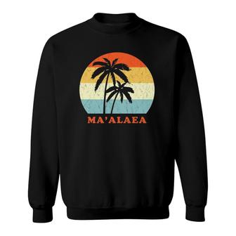 Maalaea Maui Vintage Sun & Surf Throwback Vacation Gift Sweatshirt | Mazezy