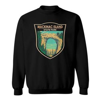 Mackinac Island State Park Michigan Arch Rock Vintage Sweatshirt | Mazezy
