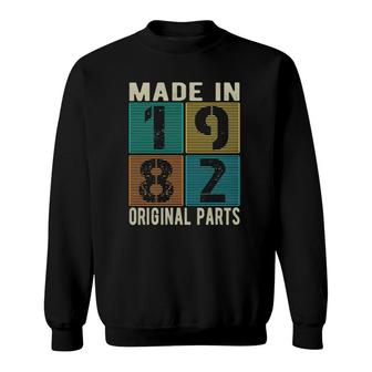 Made In 1982 Vintage Retro Original Parts Born 1982 Birthday Sweatshirt | Mazezy