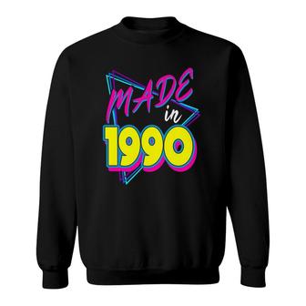 Made In 1990 32Nd Birthday Retro 32 Years Old Vintage Party Sweatshirt | Mazezy