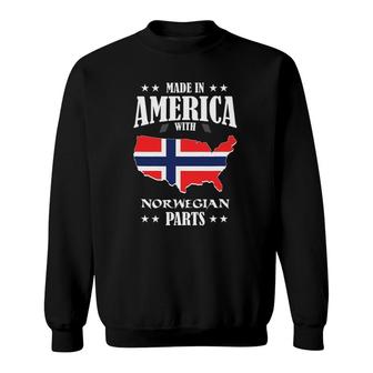 Made In America With Norwegian Parts Funny Sweatshirt | Mazezy