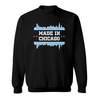 Made In Chicago Illinois Born Bred Chicago Skyline Sweatshirt - Thegiftio UK